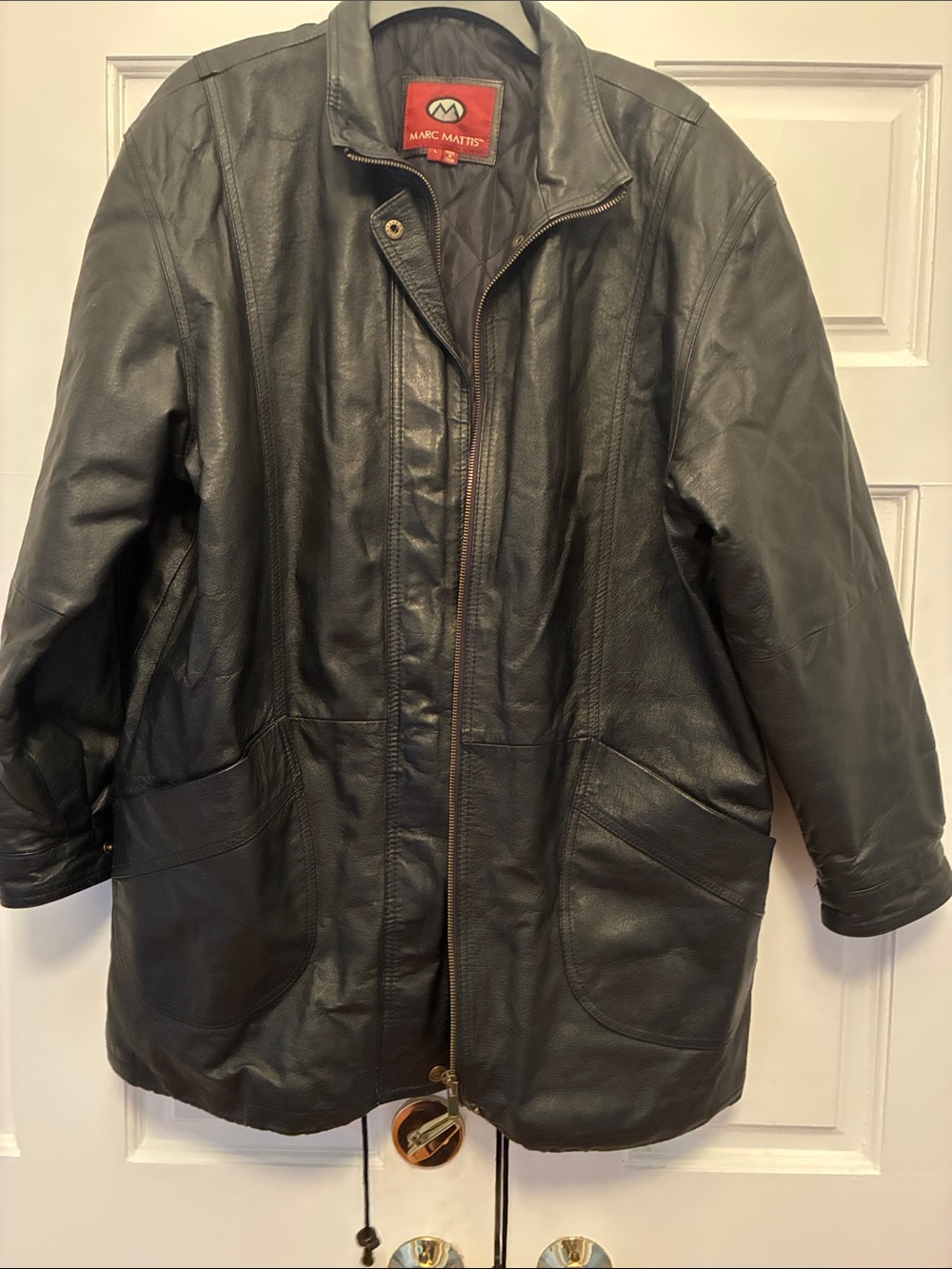 Marc Matthews Women's Black Leather Zip-Front Jacket